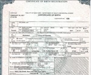 US birth certificate